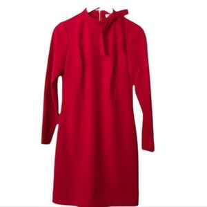 Calvin Klein Vibrant Red Long Sleeve Dress